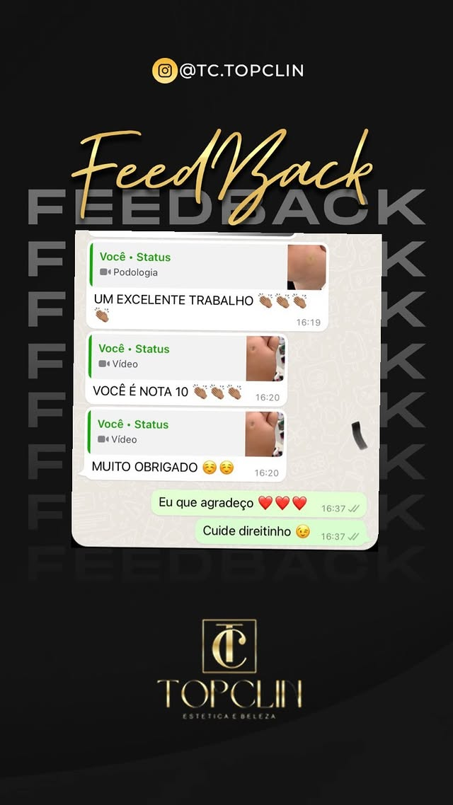 Cliente elogia o excelente trabalho de podologia da TopClin