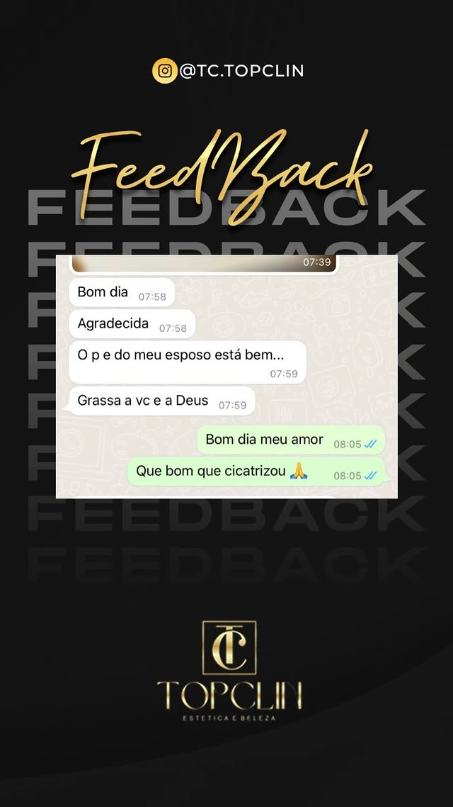 Feedback de cliente agradecendo pela cicatrização do atendimento